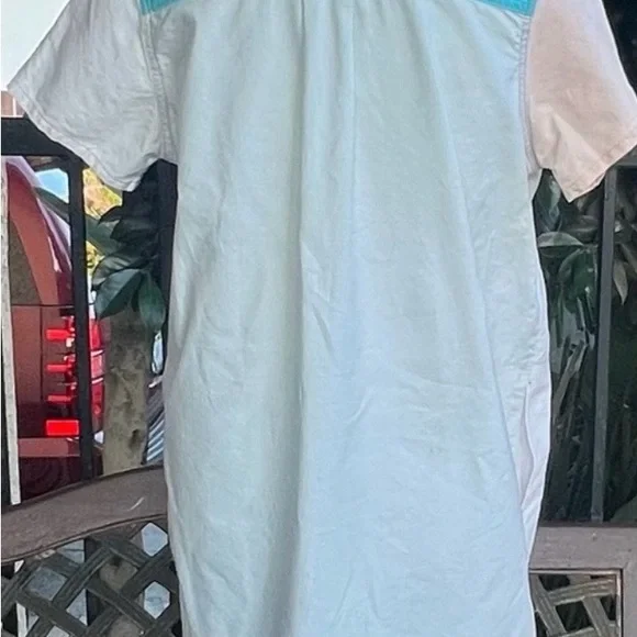 Kids Colorblock Button Polo Shirt - Blue & White - Picture 4 of 5